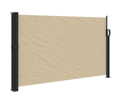 Toldo lateral retráctil beige 120x500 cm