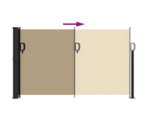 Toldo lateral retráctil beige 120x500 cm