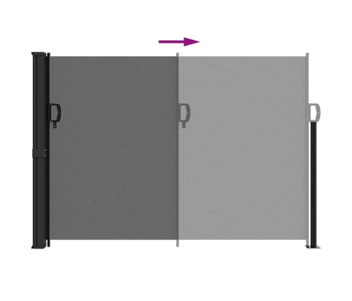 Toldo lateral retráctil negro 140x500 cm