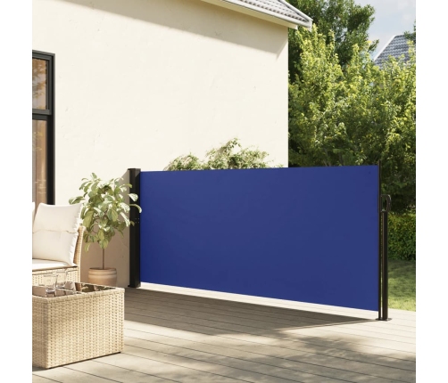 Toldo lateral retráctil azul 140x500 cm