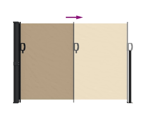 Toldo lateral retráctil beige 140x500 cm