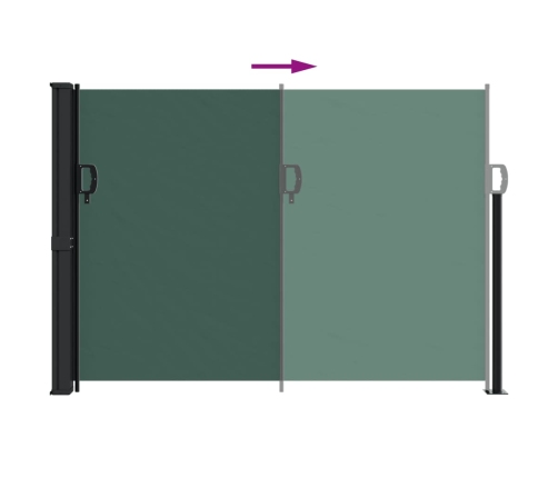 Toldo lateral retráctil verde oscuro 140x500 cm