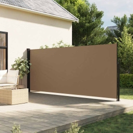 Toldo lateral retráctil gris taupe 160x500 cm