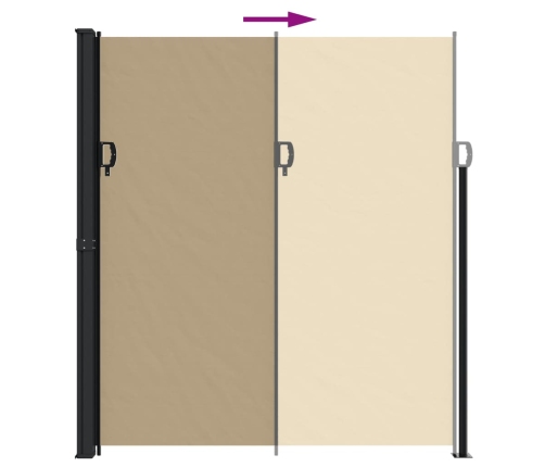 Toldo lateral retráctil beige 220x500 cm