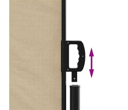 Toldo lateral retráctil beige 220x500 cm