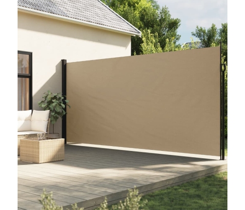 Toldo lateral retráctil beige 220x500 cm