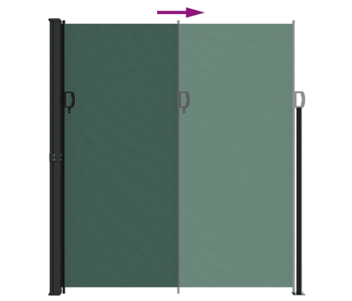 Toldo lateral retráctil verde oscuro 220x500 cm