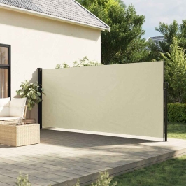 Toldo lateral retráctil crema 160x600 cm