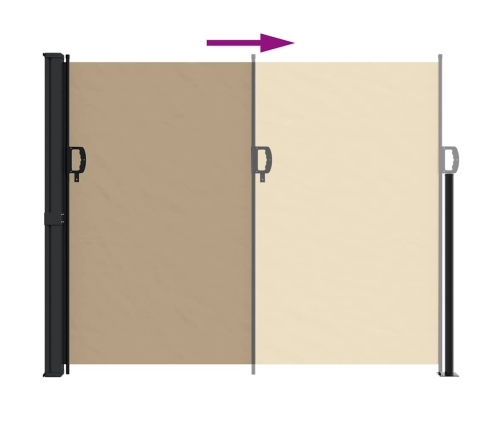 Toldo lateral retráctil beige 160x600 cm