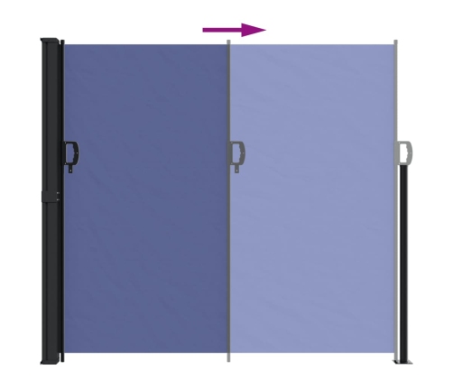 Toldo lateral retráctil azul 180x600 cm