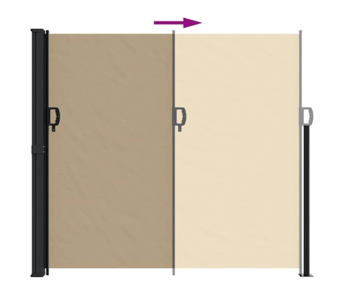 Toldo lateral retráctil beige 180x600 cm