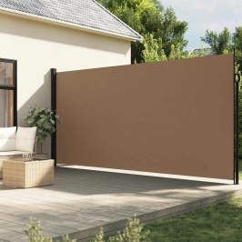 Toldo lateral retráctil gris taupe 200x600 cm