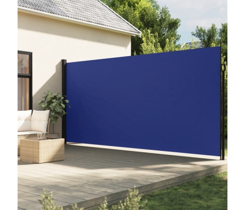 Toldo lateral retráctil azul 220x600 cm