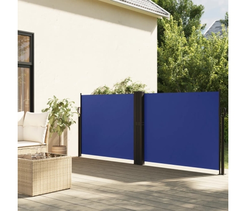 Toldo lateral retráctil azul 140x600 cm