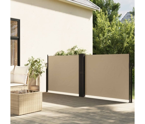 Toldo lateral retráctil beige 140x600 cm