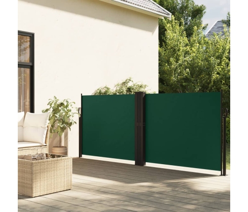 Toldo lateral retráctil verde oscuro 140x600 cm