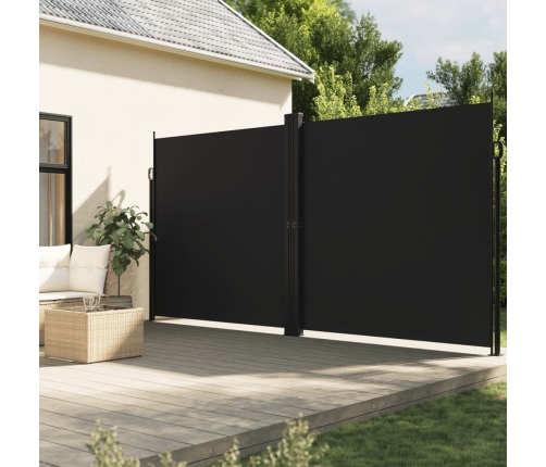 Toldo lateral retráctil negro 200x600 cm