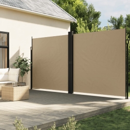 Toldo lateral retráctil beige 200x600 cm