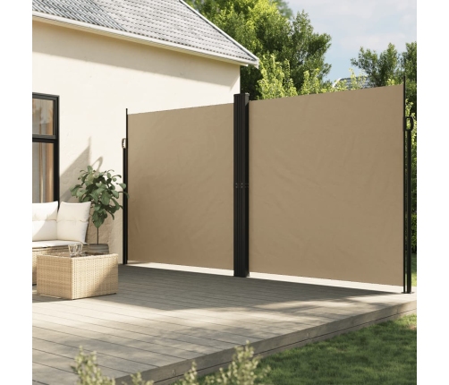 Toldo lateral retráctil beige 200x600 cm