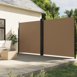 Toldo lateral retráctil gris taupe 200x600 cm