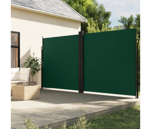 Toldo lateral retráctil verde oscuro 200x600 cm