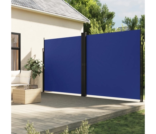 Toldo lateral retráctil azul 220x600 cm