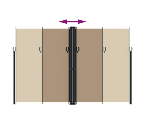Toldo lateral retráctil gris taupe 220x600 cm