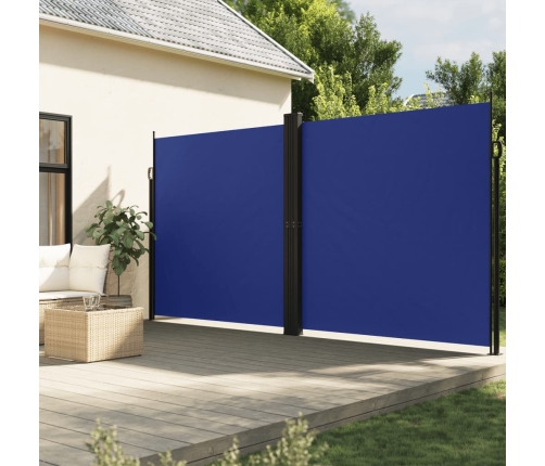 Toldo lateral retráctil azul 220x1000 cm