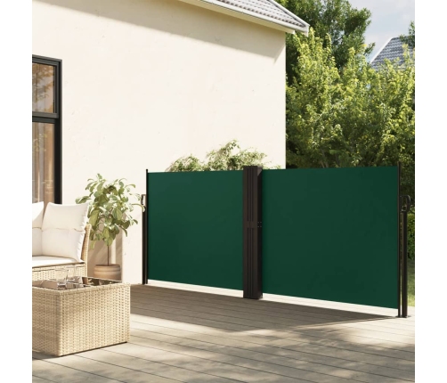 Toldo lateral retráctil verde oscuro 120x1200 cm