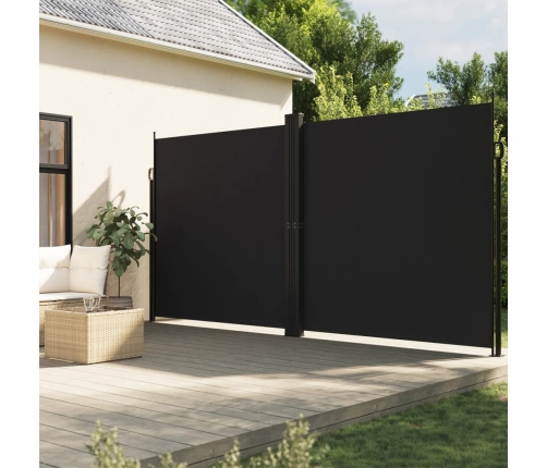 Toldo lateral retráctil negro 220x1200 cm