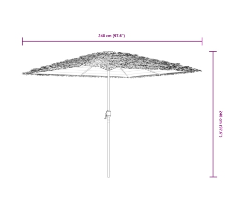 Sombrilla de jardín con poste de acero marrón 248x248x248 cm