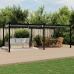 Cenador de jardín con techo retráctil aluminio antracita 3x6 m