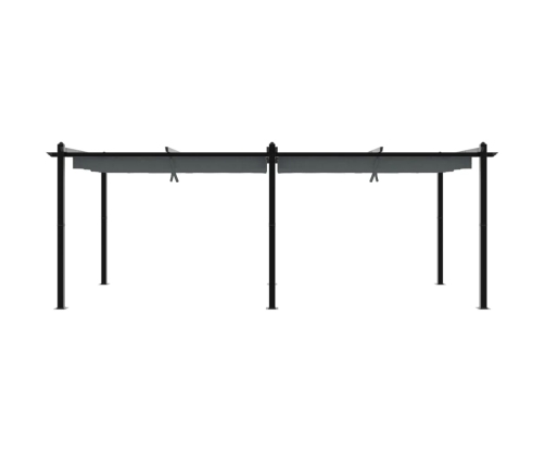Cenador de jardín con techo retráctil aluminio antracita 3x6 m