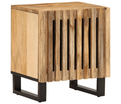 Mesita de noche de madera maciza de mango rugosa 40x34x46 cm