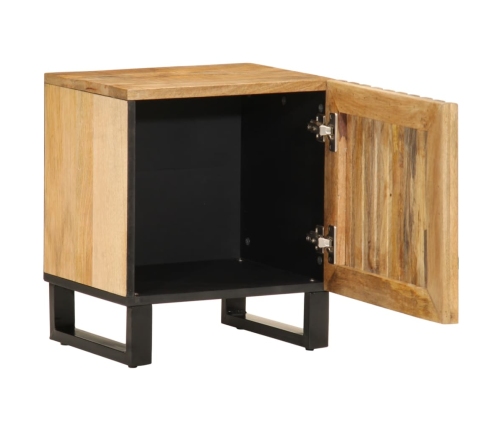 Mesita de noche de madera maciza de mango rugosa 40x34x46 cm