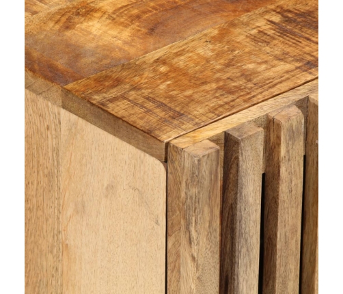 Mesita de noche de madera maciza de mango rugosa 40x34x46 cm