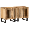 Mesitas de noche 2 uds madera maciza mango rugosa 40x34x46 cm