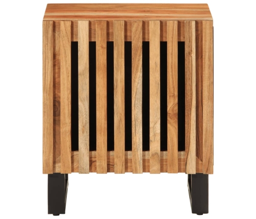 Mesita de noche de madera maciza de acacia 40x34x46 cm