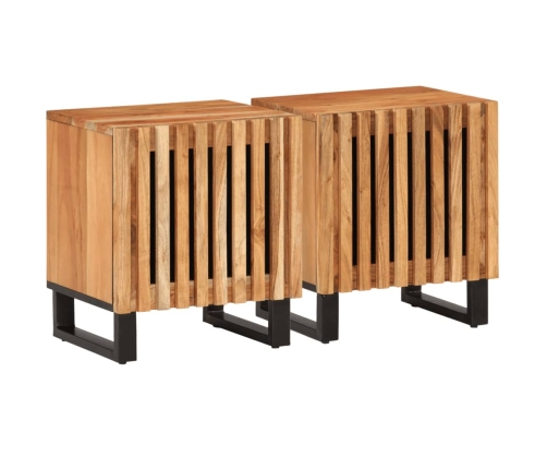 Mesitas de noche 2 uds madera maciza de acacia 40x34x46 cm