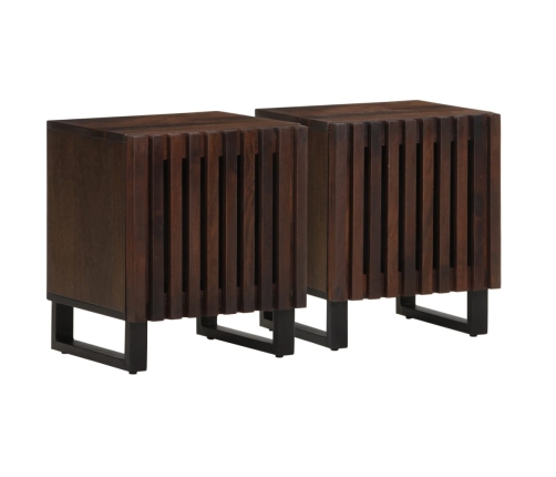 Mesitas de noche 2 uds madera maciza de mango 40x34x46 cm