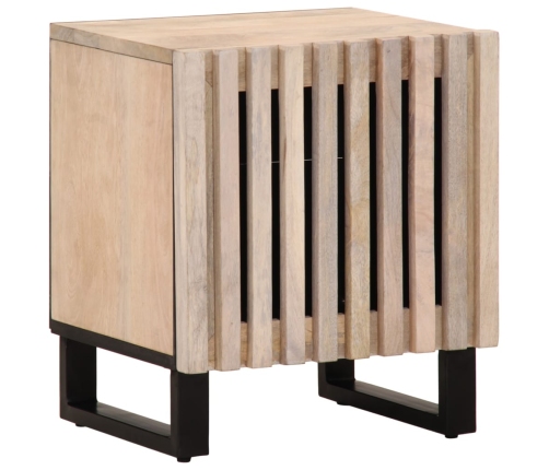 Mesitas de noche 2 uds madera de mango blanqueado 40x34x46 cm