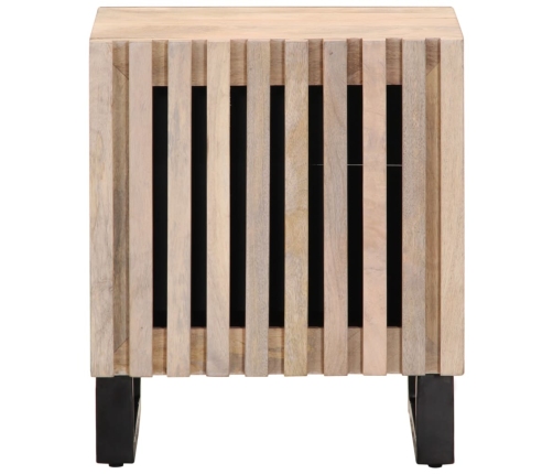 Mesitas de noche 2 uds madera de mango blanqueado 40x34x46 cm