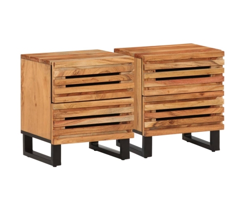 Mesitas de noche 2 uds madera maciza de acacia 40x34x46 cm