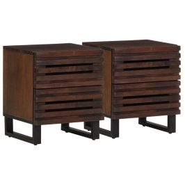 Mesitas de noche 2 uds madera maciza de mango 40x34x46 cm