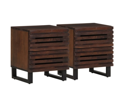 Mesitas de noche 2 uds madera maciza de mango 40x34x46 cm