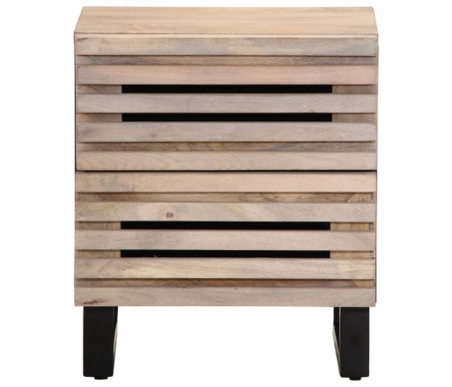 Mesitas de noche 2 uds madera de mango blanqueado 40x34x46 cm