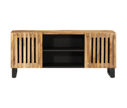 Mueble de TV madera maciza de mango rugosa 105x34x46 cm