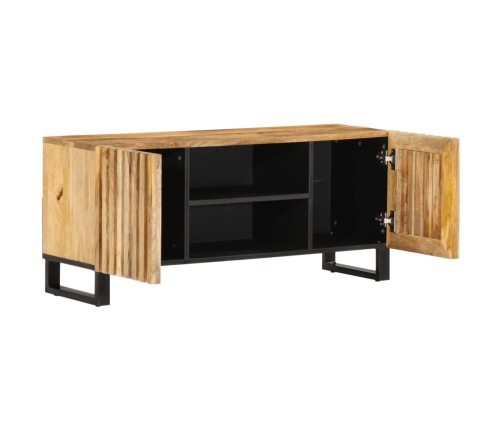 Mueble de TV madera maciza de mango rugosa 105x34x46 cm