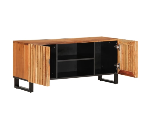 Mueble de TV madera maciza de acacia 105x34x46 cm