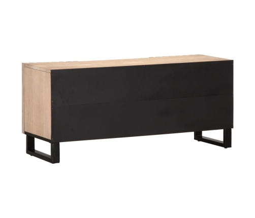 Mueble de TV madera maciza de mango blanco 105x34x46 cm